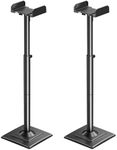 ELIVED Universal Speaker Stands Pair Height Adjustable Max 43.3", Surround Sound Speaker Stands for Bookshelf Speaker Satellite Rear Speakers Up to 11 lbs, Spring-Loaded Plate Extends to 10", YD5028