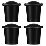 4 Pieces Lacrosse End Covers Lacrosse Stick End Cover Plastic Lacrosse Butt End Tape Saver Butt End Black End Cover Lacrosse Hockey Stick Supplies