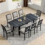 Dinehome Rustic 9-Piece Wood Dining