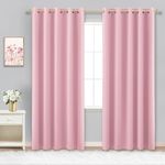 KOUFALL 72x84 Inch Length Pink Blackout Curtains for Living Room