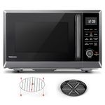 TOSHIBA Combo 8-in-1 Countertop Microwave Oven, with Convection, Broil, Odor Removal Mode, 12.4" Position Memory Turntable, Child-Lock, Black Stainless Steel, ML2-EC10SA(BS) A, Air Fryer-1.0 Cu.Ft