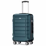 SHOWKOO PC+ABS Durable Expandable Luggage Double Spinner Wheels TSA Lock 28-Inch, ArmyGreen