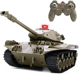 Remote Control Tank for Kids, M41A3 American Army Battle Tank, Programmable RC Tanks with Lights & Realistic Sounds, RC Military All Terrain Off-Road Vehicles, Great Gift Tank Toy for Boys & Girls