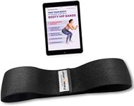 Sport2People Booty Bands Free 4-Week Workout Program - Durable Hip Circle Band - Heavy Resistance Squat Bands Leg, Glute, Strength Training, Crossfit, Home Gym, Fitness (1 pair, L Black)