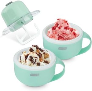 Dash My Mug Ice Cream Maker - Makes Single Serving of Gelato, Frozen Yogurt, Sorbet & More - Easy to Clean & Use - Aqua, 2 Bowls