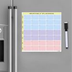 AccuPrints Monthly Planner [12X12 Inch] for Fridge with Markers | Dry Erase Whiteboard Planning Calendar