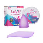 Lady Go Reusable Menstrual Cup With Free Female Urinal Device - Active Model - Small (Purple)