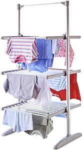 Neo Indoor Electric 3 Tier Airer Folding Foldable Laundry Clothes Horse Portable Heated Rail Rack Dryer Cover