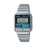 Casio Vintage A120WE-1ADF Black Digital Dial Silver Stainless Steel Band D321