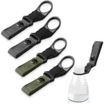 ZXZone 4PCS Bottle Buckle Clip Hanging Buckle Portable Water Bottle Ring Holder Keychain Mineral Water Bottle Clip for Backpack Belt Nylon Webbing Strap for Outdoor Tactical Camping Hiking