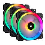 Corsair LL120 RGB 120mm Dual Light Loop PWM RGB Fans - Triple Fan Kit with Lighting Node PRO - Black