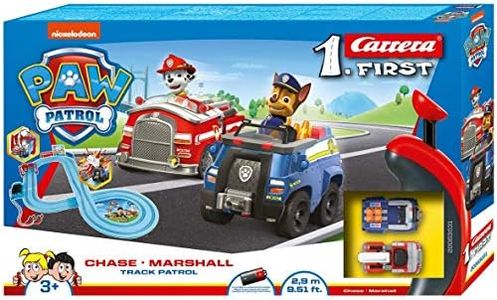 Carrera 20063031 First Paw Patrol Track Patrol 2.4 m Race Track Set 2 Remote Controlled Vehicles with Chase and Marshall with Hand Controller and Track Parts Toy for Children from 3 Years