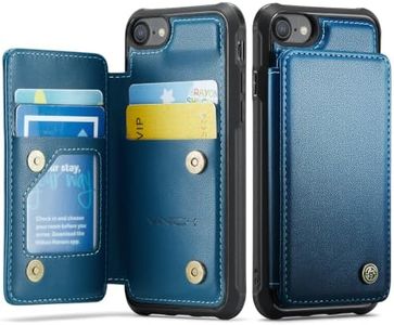 Vinich for iPhone 7/8/SE Wallet Case with Card Holder, Blue