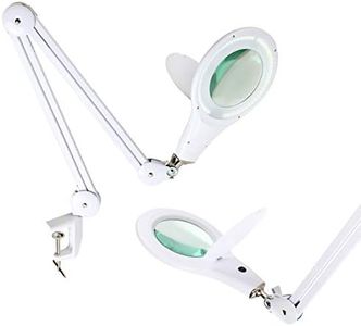 Brightech LightView PRO Magnifying Desk Lamp, 2.25x Light Magnifier, Adjustable Magnifying Glass with Light for Crafts, Reading, Close Work - White