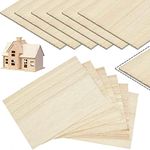 12 Pack Balsa Wood Sheets,200x100x1mm Thin,Unfinished Plywood Square Light Craft Model Craft Wooden Plate for Airplane,Boat,Craft Model