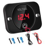 Linkstyle Battery Voltage Gauge, DC 24V 12V Volt Meter, Digital Display Voltage Meter 12V, Waterproof Voltmeter with Touch Switch