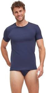 FALKE Men's Daily Comfort 2-Pack Undershirt, Skin-Friendly, Breathable Quick Dry, Egyptian Cotton, Ultra Soft, Grey (Midnight 6366), L, 2 Pieces