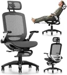 GABRYLLY Ergonomic Office Chair with Footrest, High Back Home Desk Chair - 3D Headrest, Flip-Up Arms, 135° Tilt and Wide Cushion, Heavy Duty Mesh Chairs for Task Computer Gaming,GYB01-FT