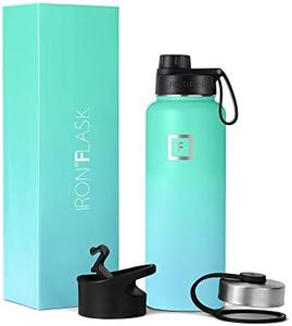 IRON °FLASK Sports Water Bottle - 40 Oz 3 Lids (Wide Spout Lid), Leak Proof - Stainless Steel Gym & Sports Bottles for Men, Women & Kids - Double Walled, Insulated Thermos, Mothers Day Gifts for Mom