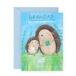 CENTRAL 23 Grandpa Birthday Cards - Hedgehog Grandad - Sweet Birthday Card Him Men Male Gram - Gifts For Grandfather From Grandson Granddaughter - Comes With Stickers