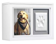 Pearhead Pet Memorial Photo Memory Box and Paw Print Clay Impression Kit, Dog or Cat, White