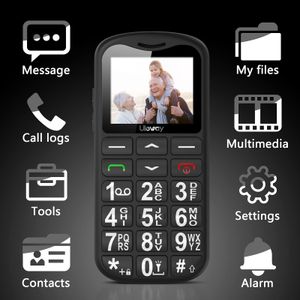 ukuu Big Button Senior Mobile Phone – SIM Free, SOS, Charging Dock, Black