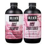 BLEACH LONDON Rose Shampoo 250 ml and Rose Conditioner 250 ml - High Pigmented Soft Pink Rinse, Vegan, Cruelty Free, Colour Protected Clean, Colour Depositing Toning Formula