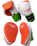 Prospo Patriotic Combo 2 in 1 (Curved Focus Pad & 12oz Glove)/Boxing, MMA, Karate, TAEKWANDO, Muay Thai, Kickboxing, Wushu, Aerobics, Bag Punching, Practice, Workout