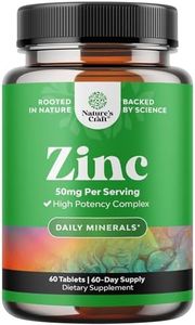 Zinc 50mg Immune Support Supplement - Zinc Complex Supplement for Immune System and Zinc Supplement to Enhance Hair Skin and Nails Vitamins - Easy to Swallow Potent Daily Zinc Tablets for Adults