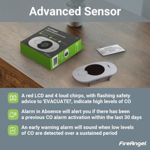 FireAngel Digital Carbon Monoxide Detector – 10-Year Battery
