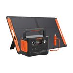 Jackery Solar Generator 240V2 with 100W Solar Panel & DC8020 to USB-C Adapter, 2024 Upgrade, 256Wh LiFePO4 Battery, 300W Output, Portable Power for Camping, Fishing, Outdoor Backup