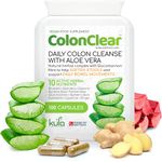 ColonClear - Colon Cleanse Detox - Aloe Vera Complex - 100 Vegan Capsules - Natural Laxative and Stool Softener - Herbal Constipation Relief Tablets with Glucomannan Fibre for Daily Bowel Movements