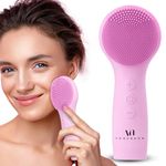 Facial Cleansing Brush - for Deep Cleansing, Gentle Exfoliating and Massaging - Waterproof and Rechargeable Face Cleanser Brush - Silicone Sonic Vibration Face Scrub Brush - Electric Face Washer