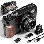 56MP Digital Cameras for Photography, 4K Autofocus Vlogging Camera for YouTube with 32GB TF Card & 2 Batteries,18X Zoom Anti-Shake Video Camera,Compact Camera for Travel(K100)