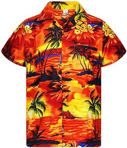 V.H.O. Funky Camisa Hawaiana, Surf, Orange, L