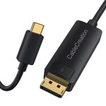 Cablecreation 8K Usb C To Displayport Cable 6Ft 8K@60Hz, Type C To Dp 1.4 Adapter Hbr3 32.4Gbps, Thunderbolt To Displayport Cable 3 For Galaxy S22 Ultra/S22, Macbook Pro/Air, Valve Index, Black