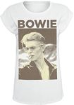 Mister Tee Damen Ladies David Bowie T-Shirts, White, S