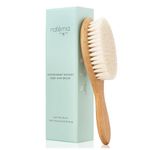 Natemia Quality Wooden Baby Hair Brush for Newborns & Toddlers Natural Soft Goat Bristles Ideal for Cradle Cap Perfect Baby Registry Gift