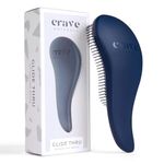 Crave Naturals Glide Thru Detangling Brush for Adults & Kids Hair - Detangler Comb & Brush for Natural, Curly, Wet or Dry Hair (BLUE)
