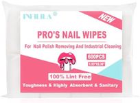 Lint Free Nail Wipes INFILILA 600PCS Absorbant No Lint Nail Wipes For Gel Nail Natural Wood Pulp Nail Polish Remover Pads for Professional Soak Off Gel Nail Polish remover & UN-DRY Gel Polish Clean