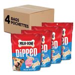 Milk-Bone Dipped Biscuits Dog Treats, Baked with Yogurt, 340g Bags (Pack of 4)