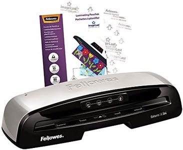 Fellowes Saturn 3i A4 Small Office Laminator 80-125 Micron, Rapid 1 Minute Warm up time, Including 10 Free pouche