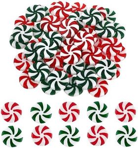 Molain Lot de 50 décorations de sapin de Noël à suspendre - Décorations de Noël blanches et rouges - Décorations de Noël à la menthe poivrée pour Noël, décoration de fête