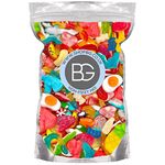 Bargain Gateway BG Non-Fizzy Quality Pick & Mix Sweets - Large Retro Candy Sweeties 800g Pouch Gummy Jelly Chewy Pick n Mix