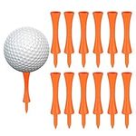 Zocipro 100Pcs 70mm Plastic Golf Tees, Durable Castle Golf Tees, Suitable for Golf Driver, Golf Practice Mats and Golf Plastic Balls (Orange)