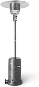 Amazon Basics 46,000 BTU Outdoor Propane Patio Heater with Wheels, Commercial & Residential, Slate Gray, with Water Tank, 32.1 x 32.1 x 91.3 inches (LxWxH)
