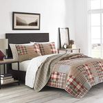 Eddie Bauer - Twin Quilt Set, Reversible Cotton Bedding with Matching Sham, Lightweight Home Decor for All Seasons (Hawthorne Brown, Twin)