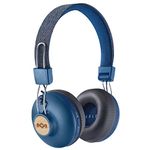 House of Marley Positive Vibration 2: Over-Ear Headphones with Microphone, Wireless Bluetooth Connectivity, and 10 Hours of Playtime (Denim)