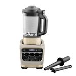 Ninja Foodi Blender & Soup Maker, 10 Auto-iQ Programs, 1.7L Glass Jug, Hot & Cold Blender, Built-In Heating Element, Tamper, Cleaning Program & Brush, 1000W, Stone Gold, HB150UKSTGD
