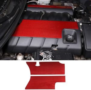 Qiosreui Fuel Rail Covers Overlays Compatible with Chevy Corvette C6 LS2/LS3 2005-2013 Accessories, Engine Fuel Rail Cover Decals Inlays, Engine Bay Panel Cover Trim Guards, Dry Carbon Fiber (Red)